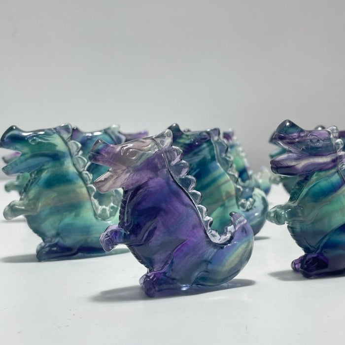 Rainbow Fluorite Dinosaur Carving Wholesale