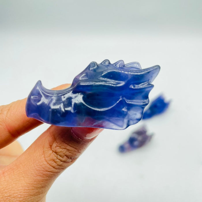 Rainbow Fluorite Dragon Head Carving Wholesale