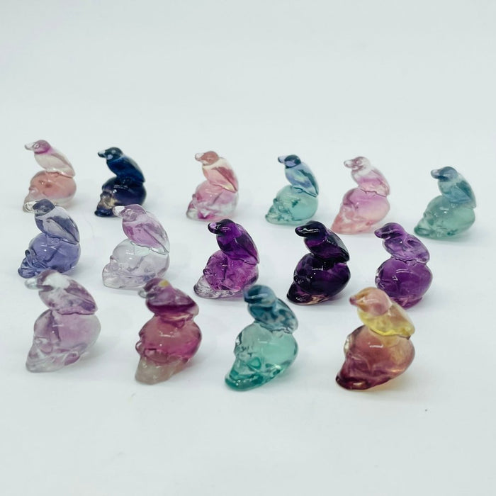 Rainbow Fluorite Eagle Skull Carving Wholesale
