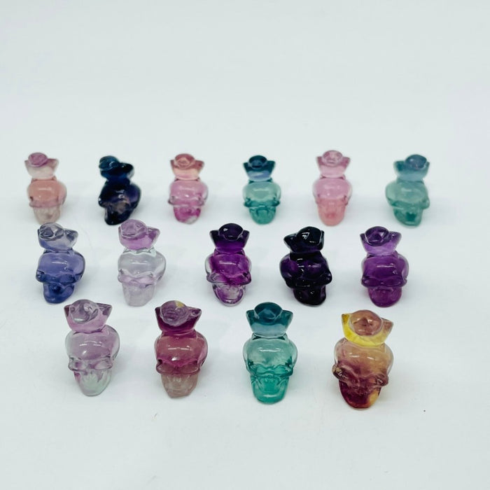 Rainbow Fluorite Eagle Skull Carving Wholesale