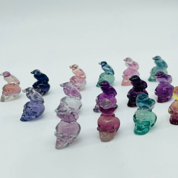 Rainbow Fluorite Eagle Skull Carving Wholesale