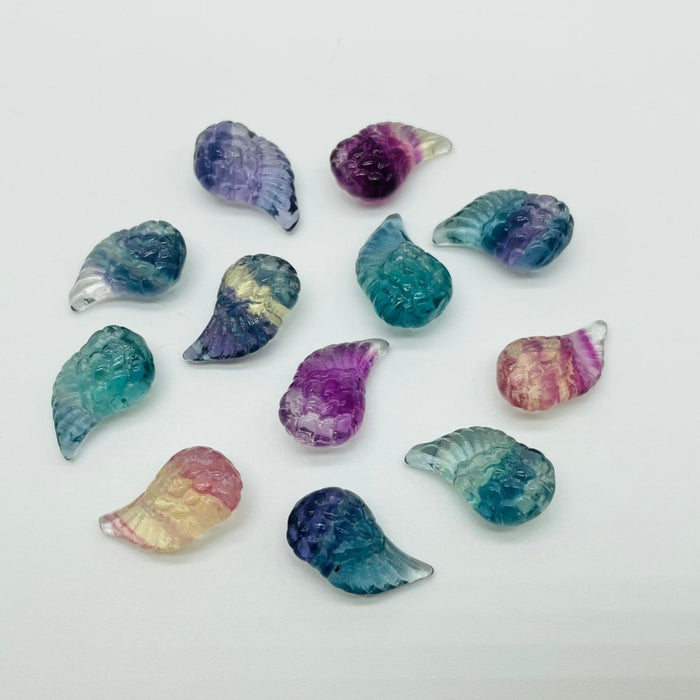 Rainbow Fluorite Mini Angel Wing Carving Wholesale