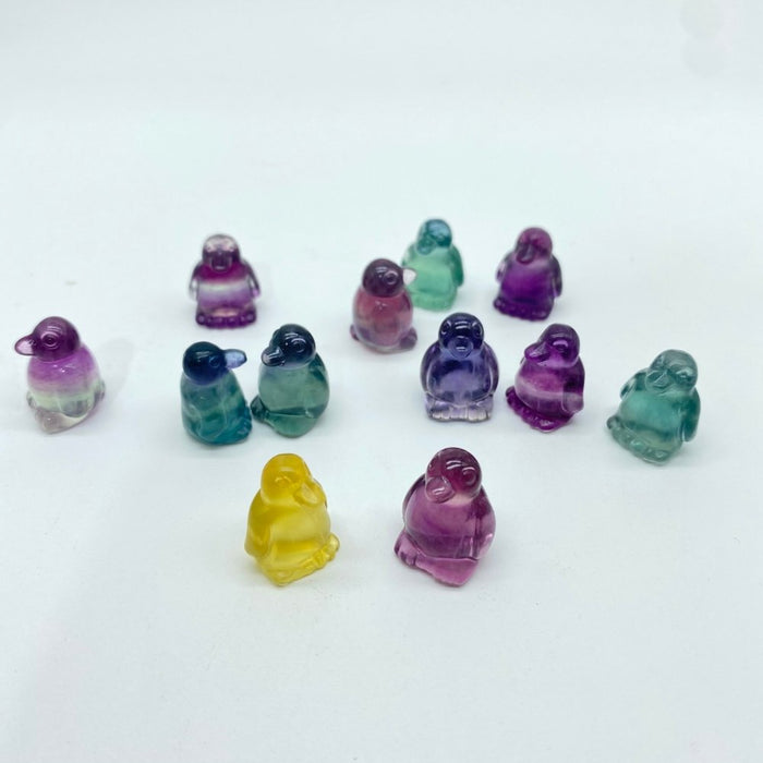 Rainbow Fluorite Mini Penguin Carving Crystal Wholesale