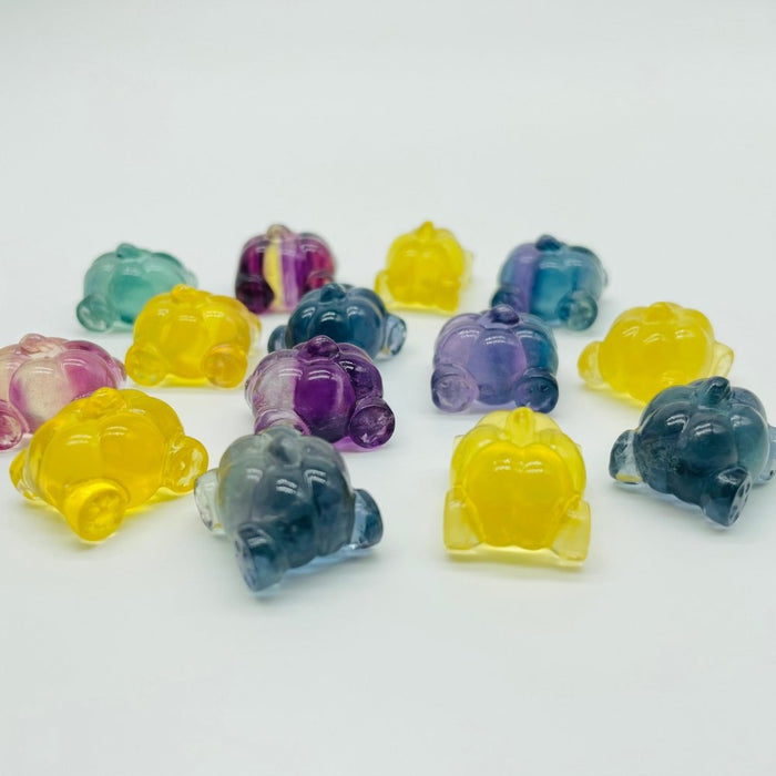 Rainbow Fluorite Mini Pumpkin Carriage Car Carving Wholesale