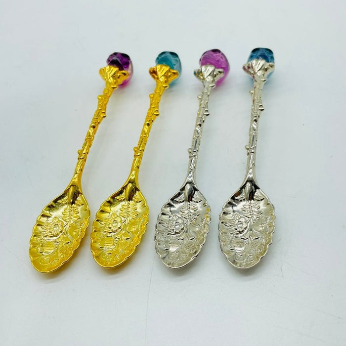 Rainbow Fluorite Skull Coffee Spoon Carving Wholesale