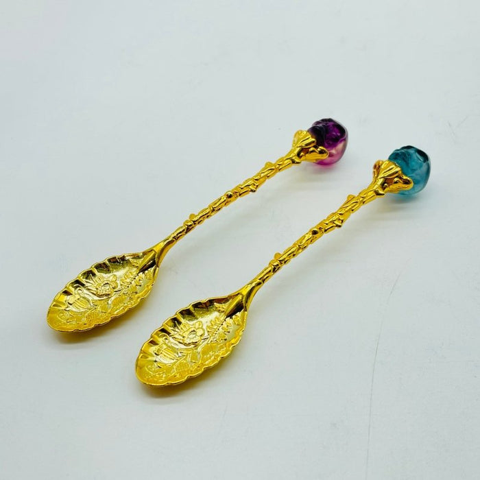 Rainbow Fluorite Skull Coffee Spoon Carving Wholesale