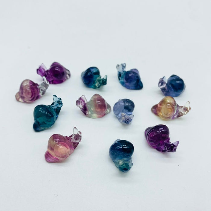 Rainbow Fluorite Snail Carving Crystal Wholesale