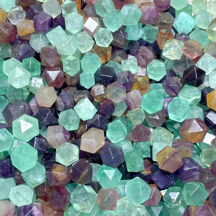 Rainbow Fluorite Tetradecahedron Shaped Tumbled Wholesale