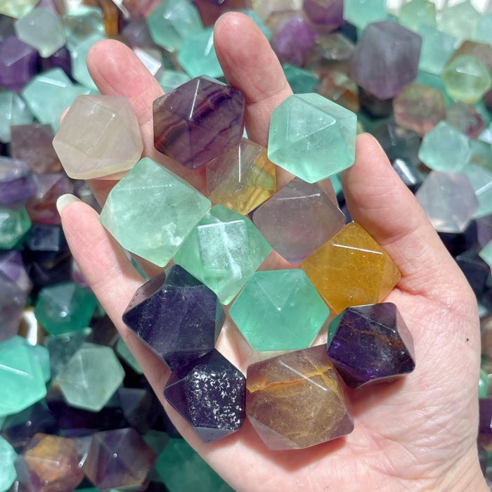 Rainbow Fluorite Tetradecahedron Shaped Tumbled Wholesale
