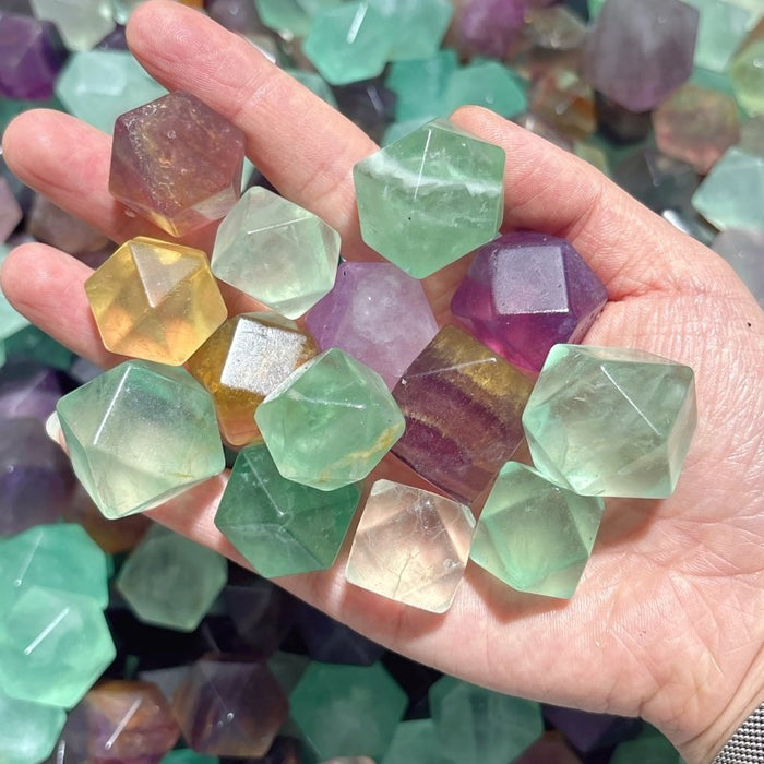 Rainbow Fluorite Tetradecahedron Shaped Tumbled Wholesale