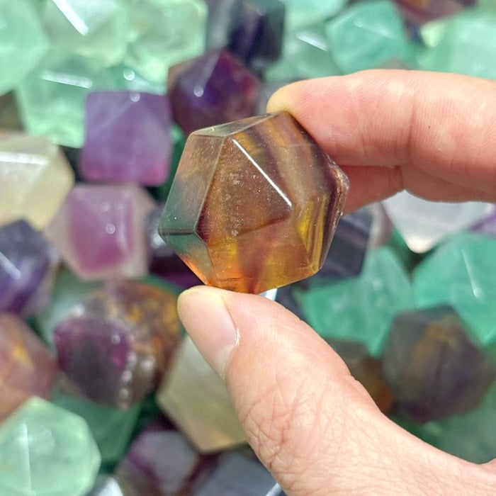 Rainbow Fluorite Tetradecahedron Shaped Tumbled Wholesale