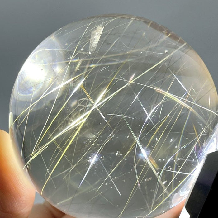 Rare Gold Rutile Quartz Crystal Sphere For Collection