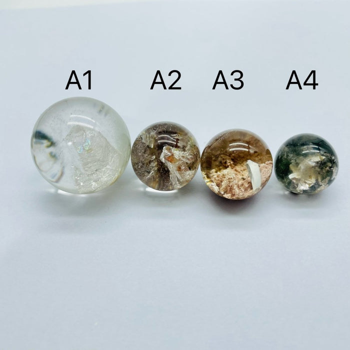 Rare Hexagonal Quartz In Garden Quartz Spheres