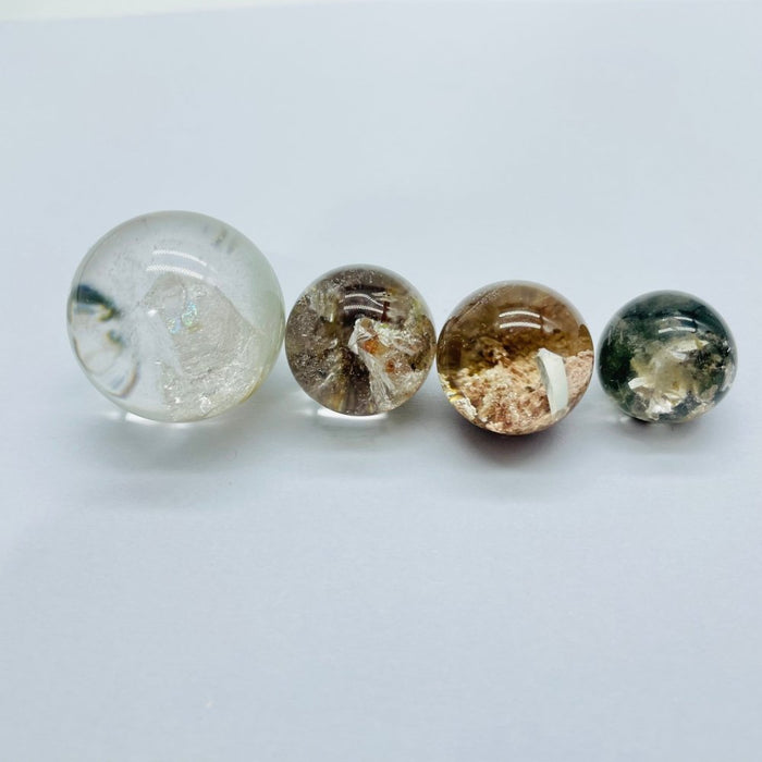 Rare Hexagonal Quartz In Garden Quartz Spheres