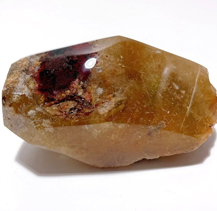 Rare Rutile Mixed Garden Quartz Polished Raw Side Crystal