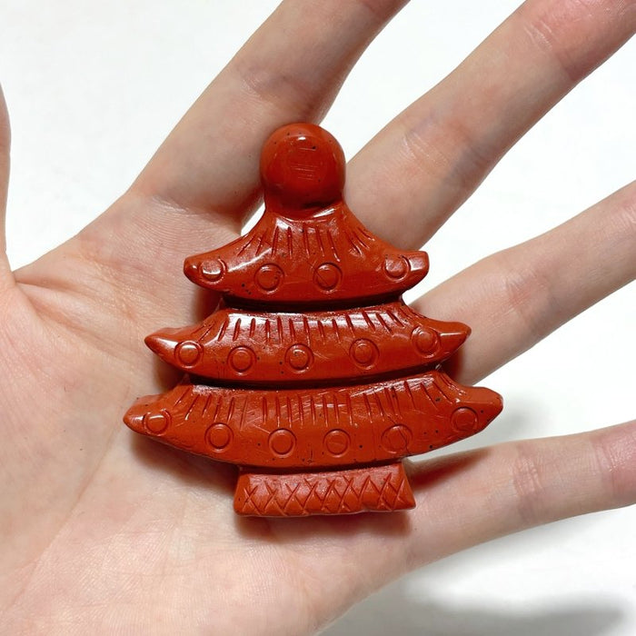 Red Jasper Christmas Tree Carving Wholesale