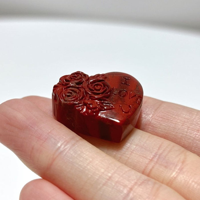 Red Jasper Flower Heart Shape Carving Wholesale