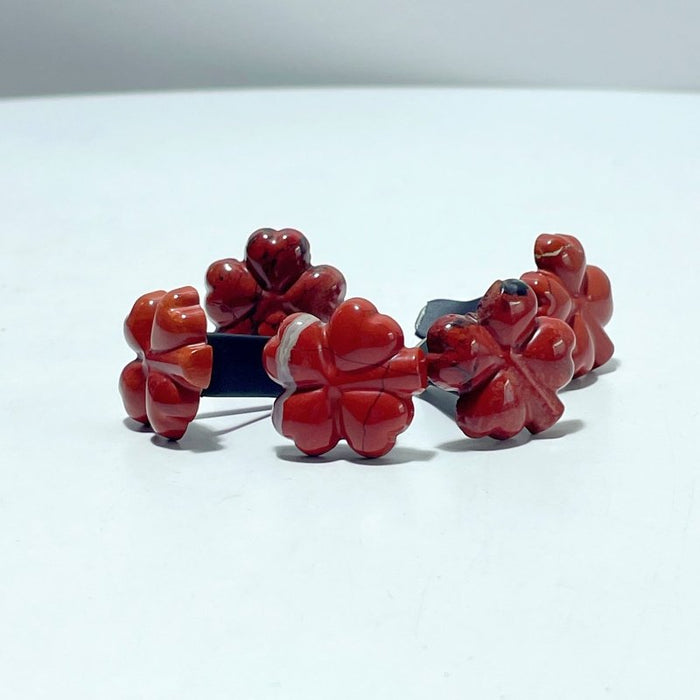 Red Jasper Four Leaf Clover Car Air Vent Clips Crystal Wholesale Car Accessories