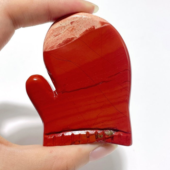 Red Jasper Gloves And Hat Christmas Carving Wholesale