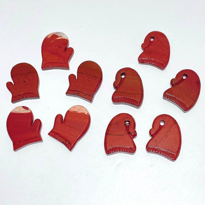 Red Jasper Gloves And Hat Christmas Carving Wholesale