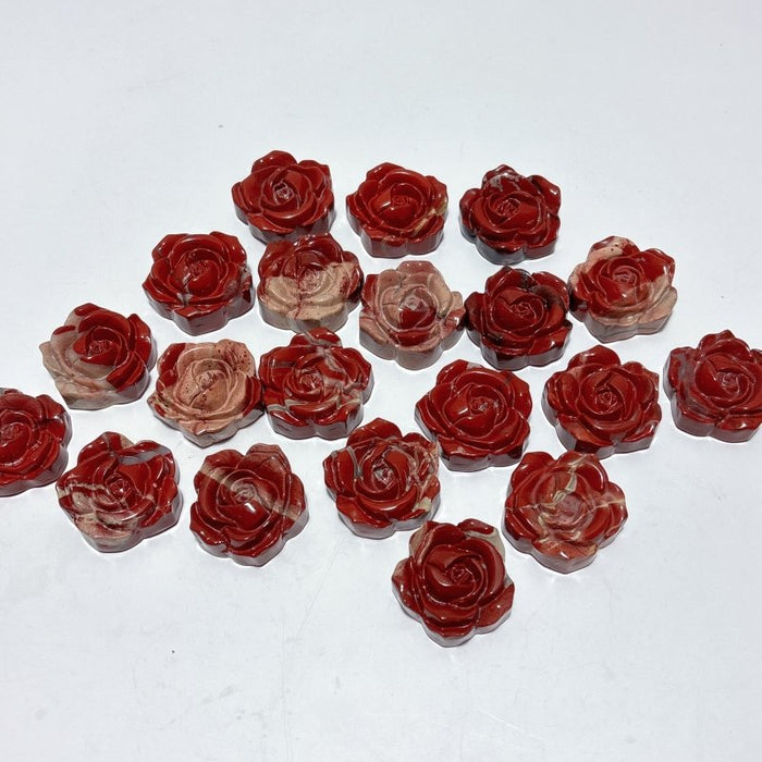 Red Jasper Rose Flower Carving Crystal Wholesale