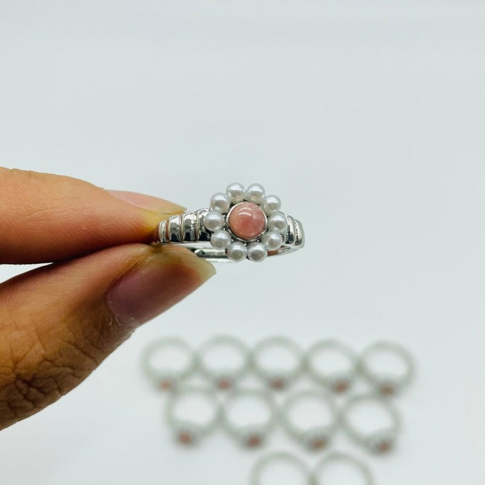 Rhodochrosite Flower Ring Wholesale
