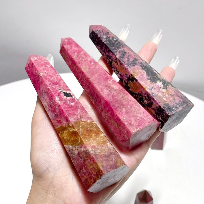 Rhodonite Obelisk Point Tower Wholesale