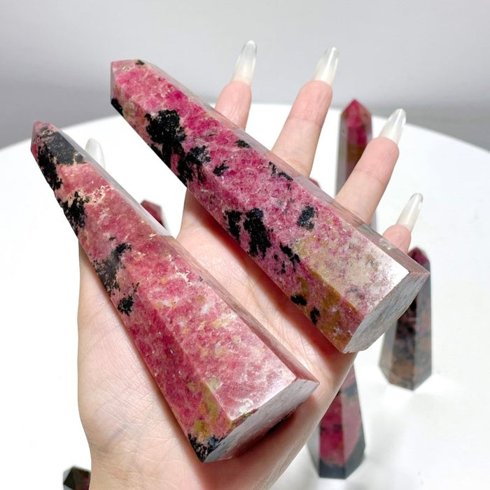 Rhodonite Obelisk Point Tower Wholesale