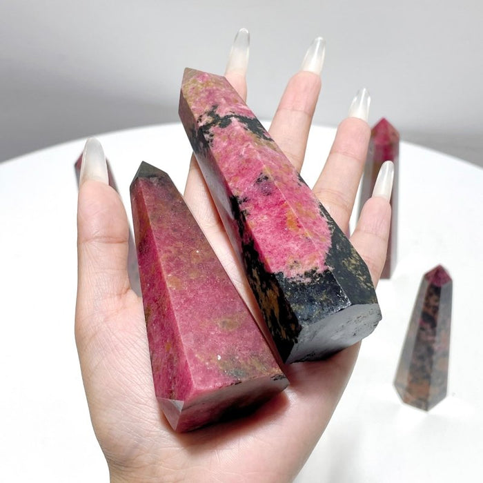Rhodonite Obelisk Point Tower Wholesale