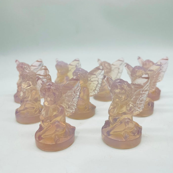 Rose Opalite Baby Angel Carving Wholesale