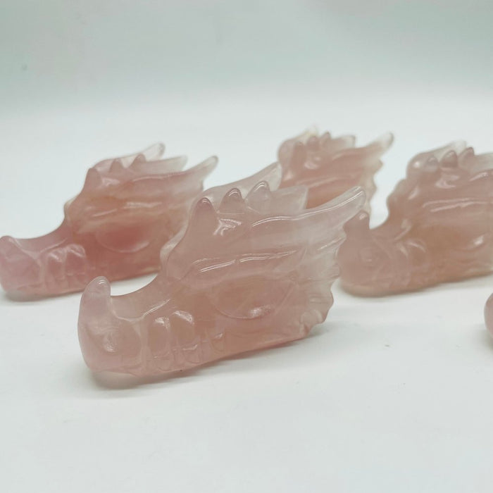 Rose Quartz Dragon Head Carving Crystals Wholesale