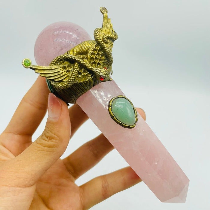 Rose Quartz Magic Wand Carving Crystal Wholesale