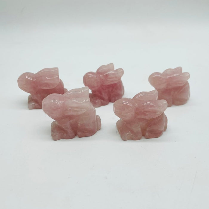 Rose Quartz Rabbit Carving Wholesale