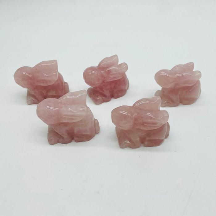 Rose Quartz Rabbit Carving Wholesale