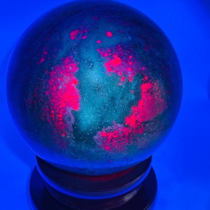 Ruby In Kyanite Mixed Green Mica (UV REACTIVE) Beautiful Sphere