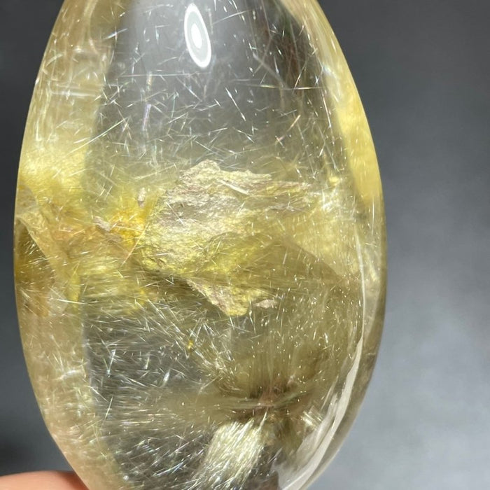 Rutile Mixed Garden Quartz Teardrop Shape Crystal