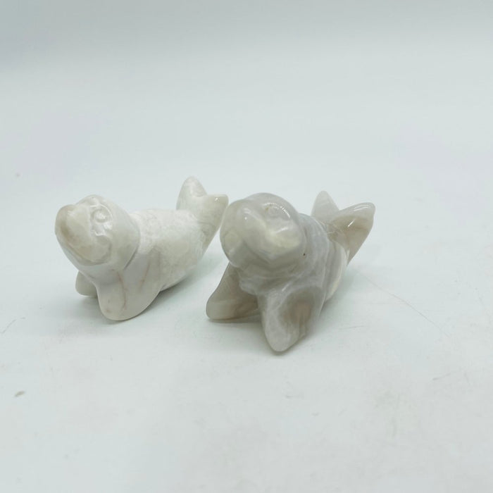 Sea Lion Carving Wholesale Yellow Agate & White Agate Labradorite