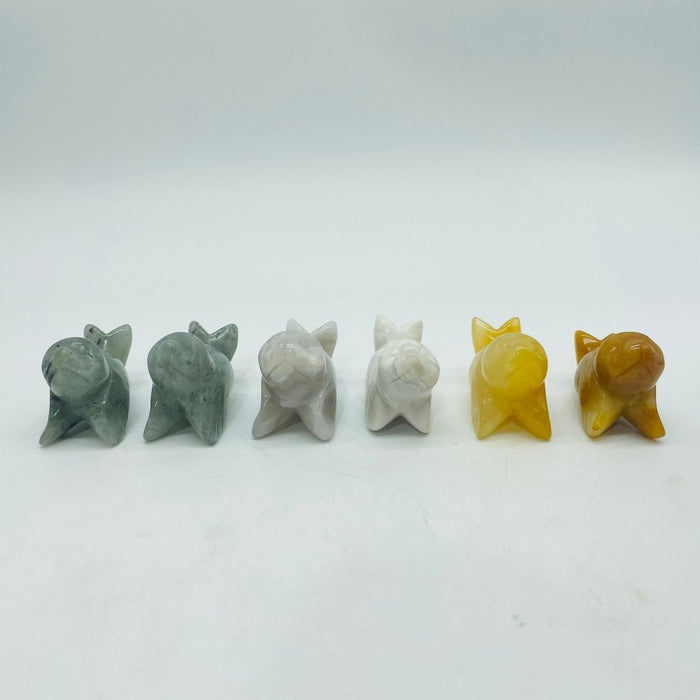 Sea Lion Carving Wholesale Yellow Agate & White Agate Labradorite