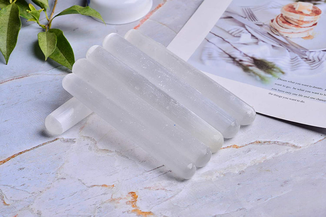 Selenite Massage Wands Round 6 Inches