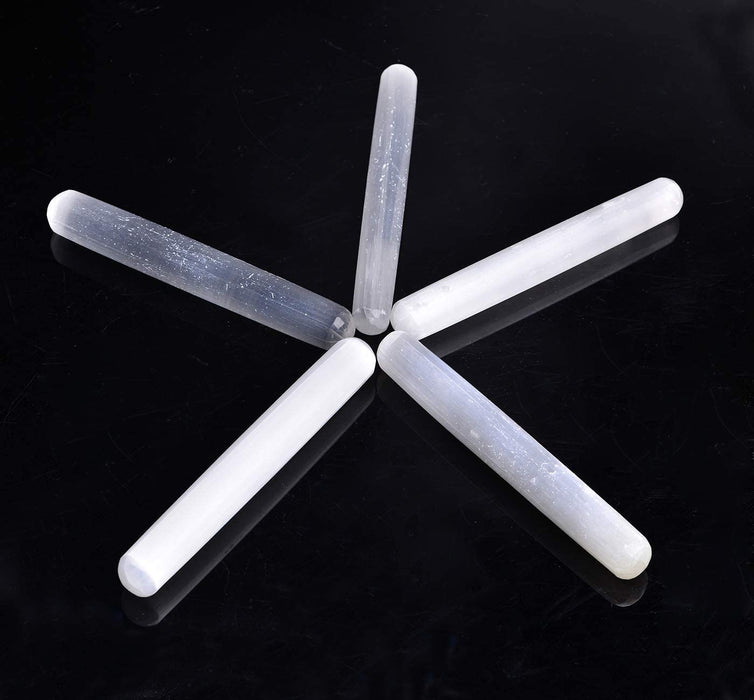 Selenite Massage Wands Round 6 Inches