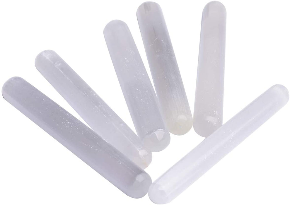 Selenite Massage Wands Round 6 Inches