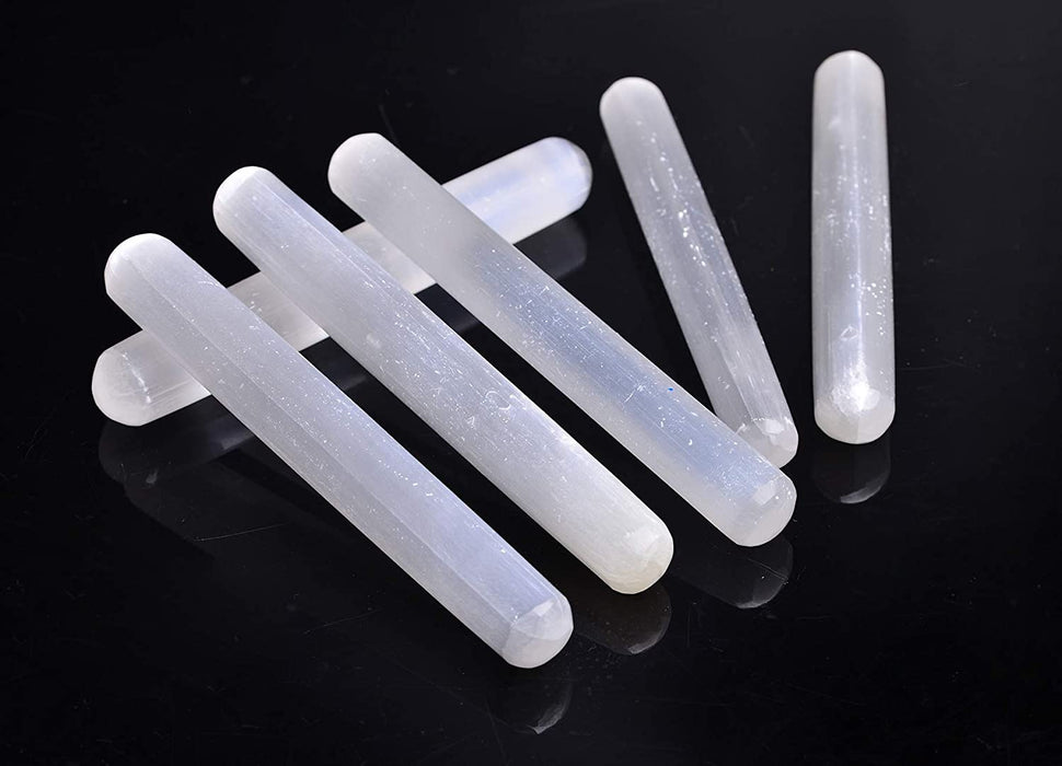 Selenite Massage Wands Round 6 Inches