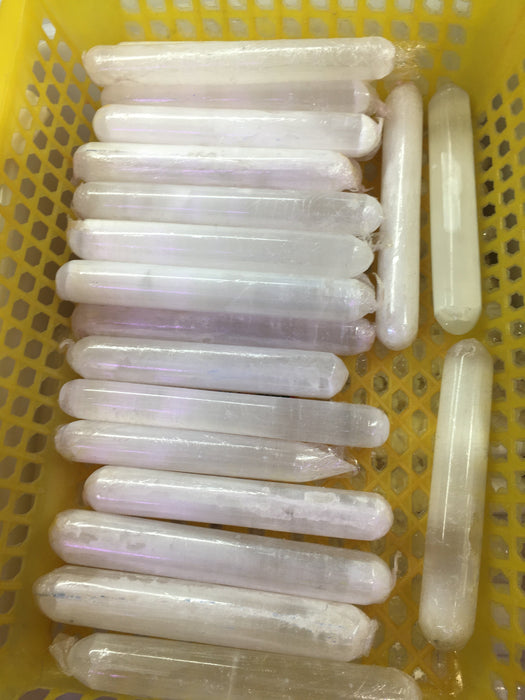 Selenite Massage Wands Round 6 Inches