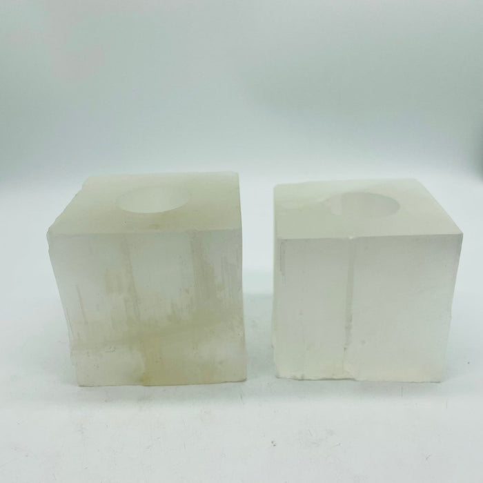 Selenite Square Crystal Candle Holder