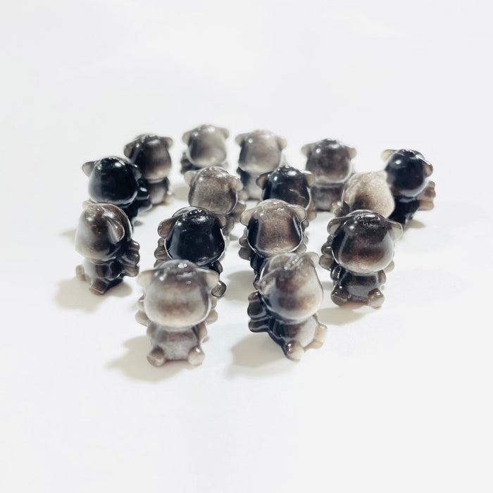 Silver Sheen Obsidian Mini Angel Bear Carving Wholesale