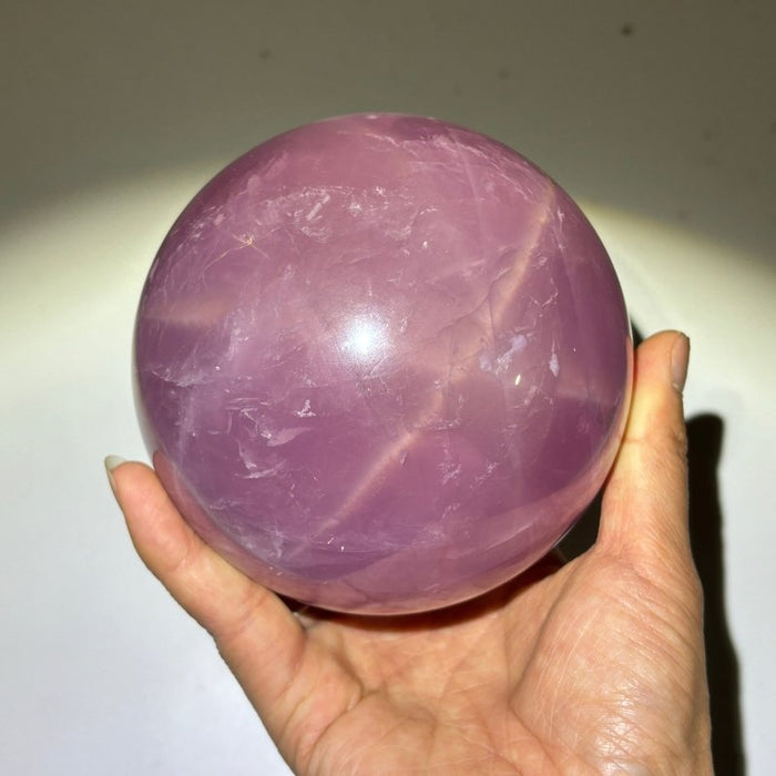 Six Star Line Deep Pink Rose Quartz Sphere