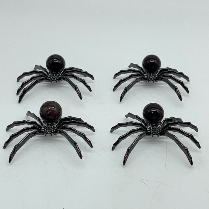 Six Star Line Garnet Crystal Sphere Spider Ornament Handmade Alloy Spider Wholesale