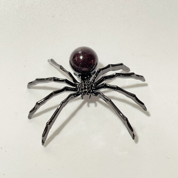 Six Star Line Garnet Crystal Sphere Spider Ornament Handmade Alloy Spider Wholesale