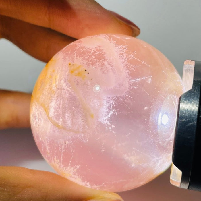 Six Star Line Rose Quartz Rabbit Hair Rutile Sphere