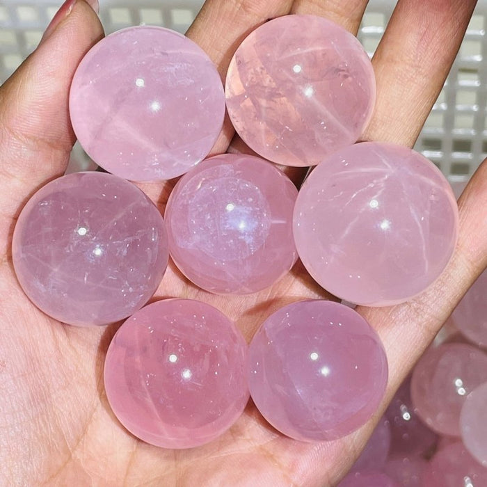 Six Star Line Rose Quartz Spheres Wholesale